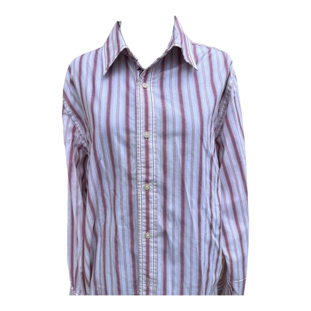 Vtg Levi's Western Horseback Riding Rodeo striped shirt Contrasting cuffs pink